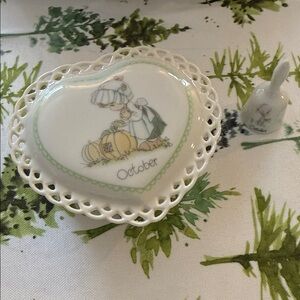 “Precious Moments” October porcelain items (Lot of 2)